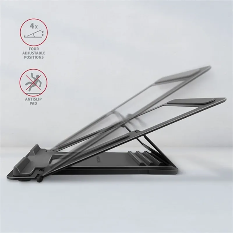 Axagon STND-L 10"-16" notebook tartó asztalra szürke Axagon STND-L 10"-16" notebook tartó asztalra szürke