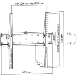 Stell SHO 3300 30"-60" VESA 400x400 slim dönthető fali konzol