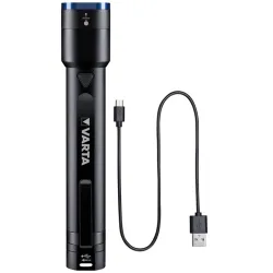 Varta F30R LED Kézilámpa Övcsíptetővel, USB csatlakozóval, Állítható Akkuról üzemeltetett 700 lm 24 óra 515 g