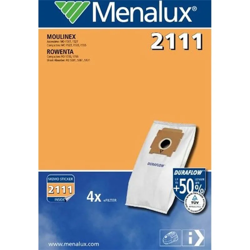 Menalux 2111 4 db-os szintetikus porzsák és motorszűrő szett Menalux 2111 4 db-os szintetikus porzsák és motorszűrő szett