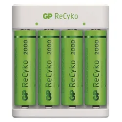 GP ECO E411 Akkutöltő + 4X AA GP RECYKO 2000 (B51414)