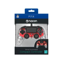 Nacon vezetékes kontroller halványpiros PS4