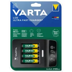 Varta LCD Ultra-Fast-Plus NiMH Mikro (AAA), Ceruza (AA) Hengeres akku töltő Akkukkal
