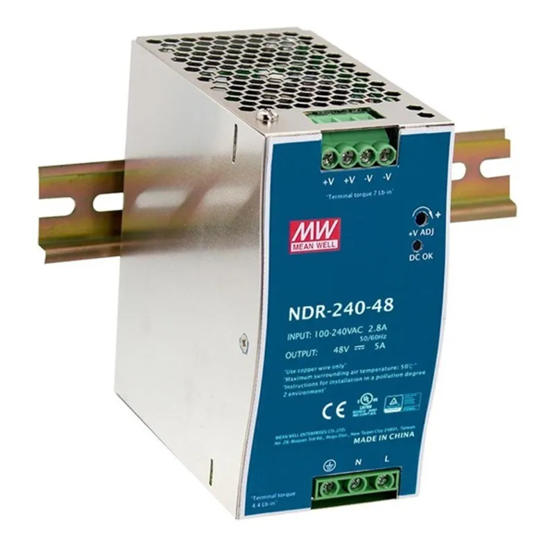 MEAN WELL NDR-240-24 24V 10A 240W DIN sínre szerelhető tápegység MEAN WELL NDR-240-24 24V 10A 240W DIN sínre szerelhető tápegység
