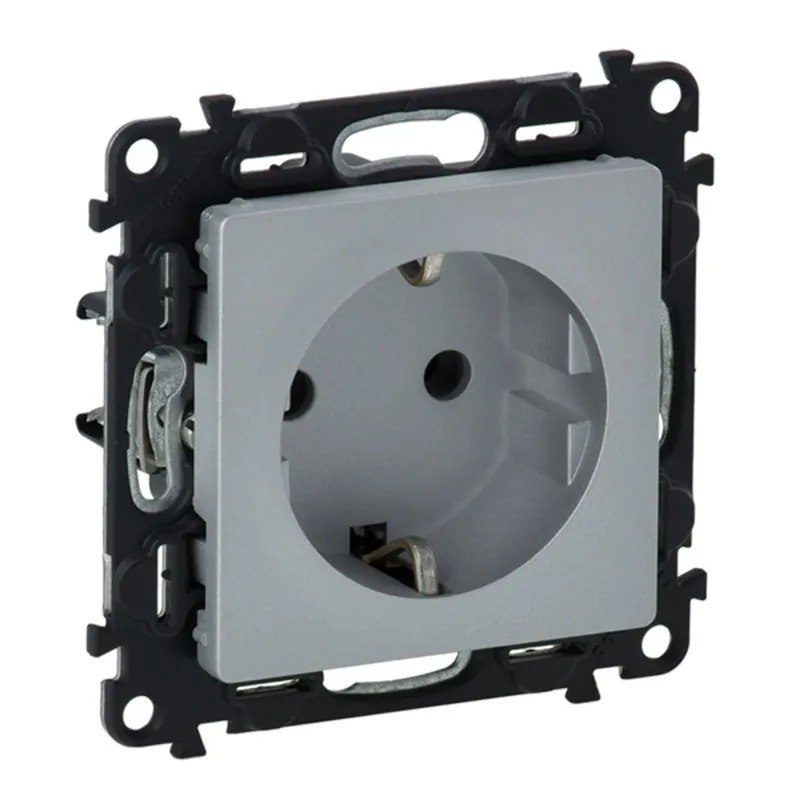 Legrand 753320 Valena Life aluminium 2P+F csatlakozóaljzat gyermekvédelemmel Legrand 753320 Valena Life aluminium 2P+F csatlakozóaljzat gyermekvédelemmel