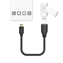 Hama Átalakító - 201605 (USB adapter, 1xUSB-C, OTG, 0,15m, fekete)