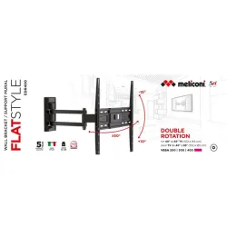 Meliconi FlatStyle EDR400 dönthető, forgatható dupla karos VESA 400 TV fali konzol (580462)