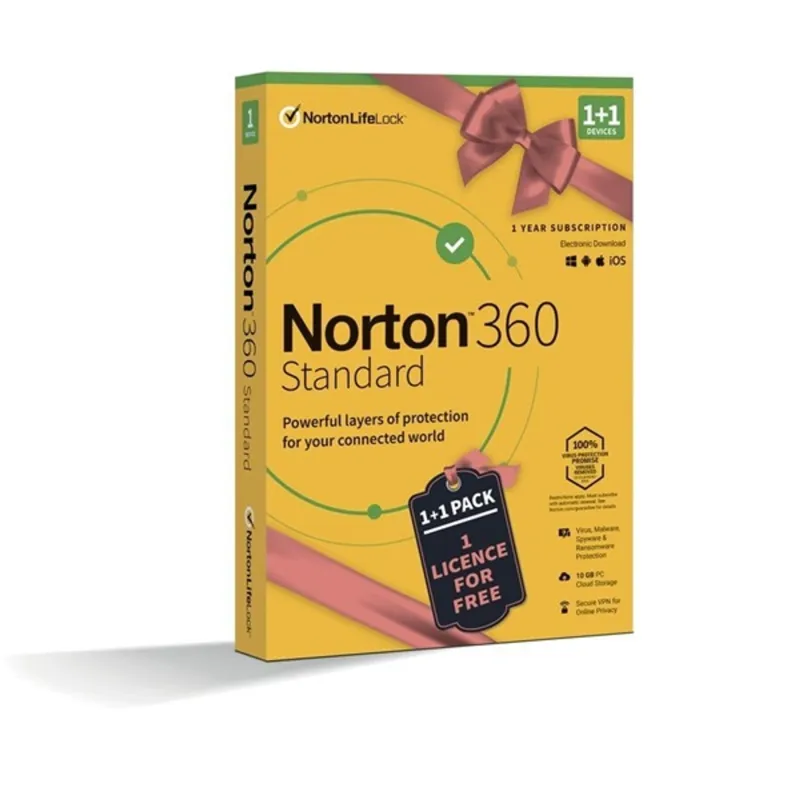 Norton 360 Standard 10GB 1 Felhasználó 1+1 gép 1 éves dobozos vírusirtó szoftver Norton 360 Standard 10GB 1 Felhasználó 1+1 gép 1 éves dobozos vírusirtó szoftver