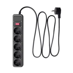 Akyga AK-SP-06B Túlfeszültségvédő Kapcsolóval 5DIN 3m Black