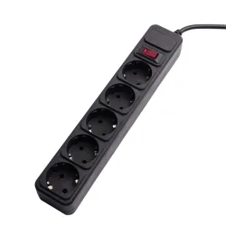 Akyga AK-SP-06B Túlfeszültségvédő Kapcsolóval 5DIN 3m Black
