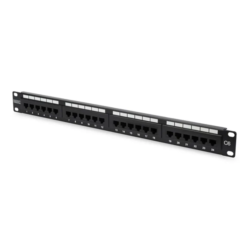 Digitus DN-91624U patch Panel 24 port 1U 19" CAT 6, fekete Digitus DN-91624U patch Panel 24 port 1U 19" CAT 6, fekete