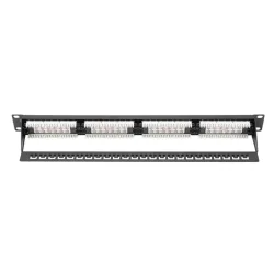 Digitus DN-91624U patch Panel 24 port 1U 19" CAT 6, fekete