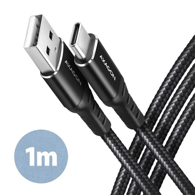 Axagon BUCM-AM10AB 1m Type C - USB fekete adat- és töltőkábel Axagon BUCM-AM10AB 1m Type C - USB fekete adat- és töltőkábel
