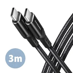 Axagon BUCM-CM30AB 3m Type C - Type C fekete adat- és töltőkábel