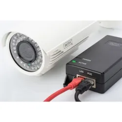 DIGITUS PoE+ power management injector 55V 30W 10/100/1000 Mbit RJ45 LAN in RJ45 PoE out max 100m