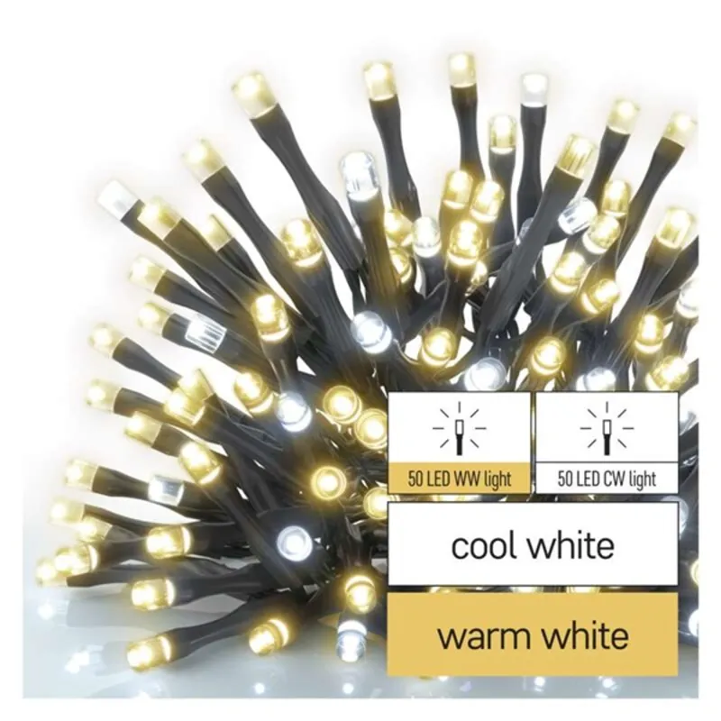 Emos LED fényfüzér 10m 100LED IP44 melegfehér-hidegfehér (D1AN01) Emos LED fényfüzér 10m 100LED IP44 melegfehér-hidegfehér (D1AN01)