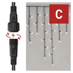 Emos LED fényfüzér jégcsap 2,5×0,9 m 100LED IP44 hideg (D1CC01)