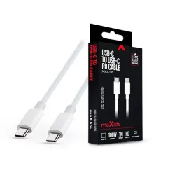 Maxlife TF-0181 1m 100W Type C apa-apa fehér adat- és töltőkábel