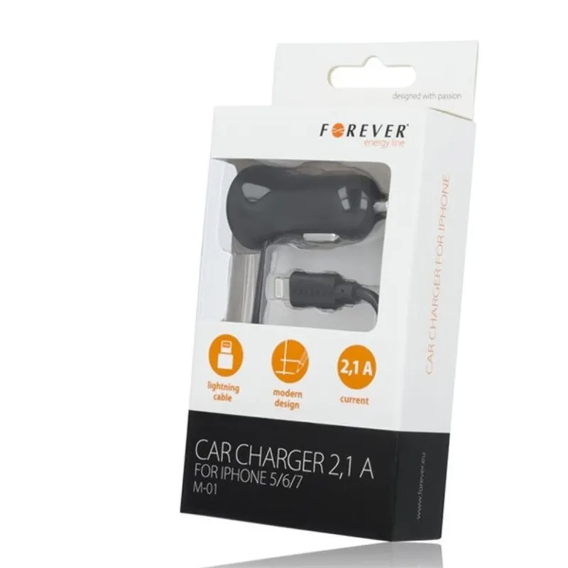 Forever iPhone 8-PIN 2,1A autós töltő Forever iPhone 8-PIN 2,1A autós töltő