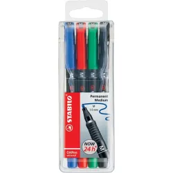 STABILO "OHPen M" alkoholos marker készlet 1 mm 4 különböző szín  (843/4)