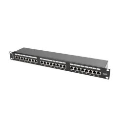 Lanberg Patch panel CAT6 UTP 24 PORT 1U 19" árnyékolt fekete (PPS6-1024-B)