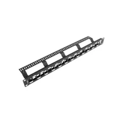 LANBERG PPKS-1224-B keystone Patch Panel Blank 24 port Staggeged 1U with Organizer Black