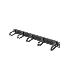 LANBERG 19inch cable management AK-1203-B brush panel 5 rings type B 1U black