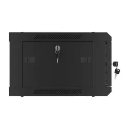 Lanberg 19" fali rack szekrény 4U/600X450 üvegajtó, lapraszerelt, fekete V2