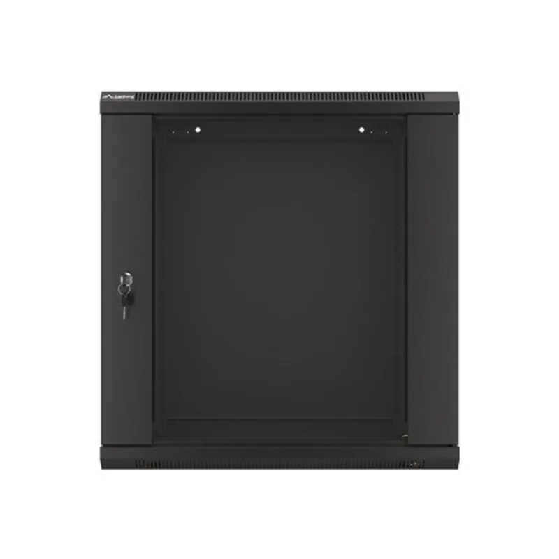 Lanberg WF01-6412-10B 19" 12U SZÉL:600 MÉLY:450 MAG:640 lapraszerelt üvegajtós fekete fali rack szekrény Lanberg WF01-6412-10B 19" 12U SZÉL:600 MÉLY:450 MAG:640 lapraszerelt üvegajtós fekete fali rack szekrény