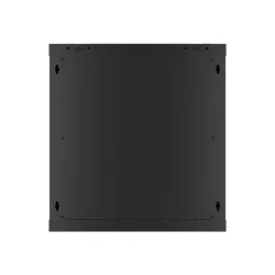 Lanberg WF01-6412-10B 19" 12U SZÉL:600 MÉLY:450 MAG:640 lapraszerelt üvegajtós fekete fali rack szekrény