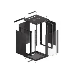 LANBERG WF01-6618-10B wall-mounted rack 19inch demounted flat pack 18U/600x600mm black