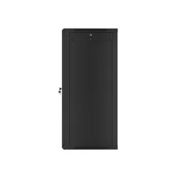 Lanberg WF01-6627-10B 19" 27U SZÉL:600 MÉLY:600 MAG:1307 lapraszerelt üvegajtós fekete fali rack szekrény