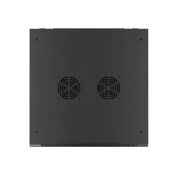 Lanberg WF01-6627-10B 19" 27U SZÉL:600 MÉLY:600 MAG:1307 lapraszerelt üvegajtós fekete fali rack szekrény