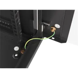 Lanberg WF01-6627-10B 19" 27U SZÉL:600 MÉLY:600 MAG:1307 lapraszerelt üvegajtós fekete fali rack szekrény
