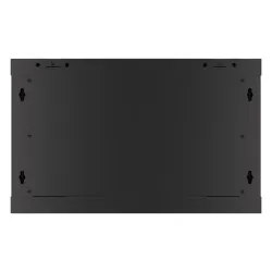 Lanberg WF01-6606-10B 19" 6U SZÉL:600 MÉLY:600 MAG:379 lapraszerelt üvegajtós fekete fali rack szekrény