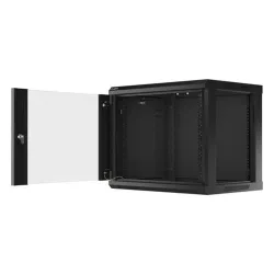 Lanberg 9U 19" fali rack szekrény 600x450mm fekete (WF01-6409-10B)