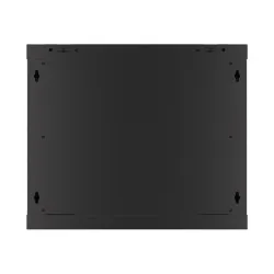 Lanberg WF01-6609-10B 19" 9U SZÉL:600 MÉLY:600 MAG:512 lapraszerelt üvegajtós fekete fali rack szekrény