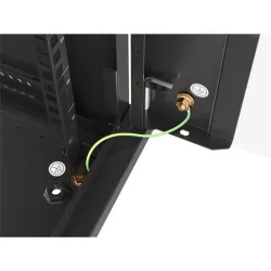 Lanberg WF01-6609-10B 19" 9U SZÉL:600 MÉLY:600 MAG:512 lapraszerelt üvegajtós fekete fali rack szekrény