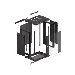 LANBERG WF01-6415-10B wall-mounted rack 19inch demounted flat pack 15U/600x450mm black