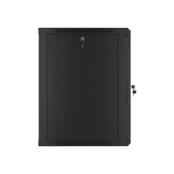 Lanberg 19" fali rack szekrény 15U/600X600 üvegajtó, lapraszerelt, fekete V2