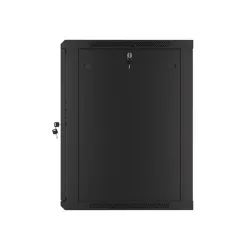 Lanberg 19" fali rack szekrény 15U/600X600 üvegajtó, lapraszerelt, fekete V2