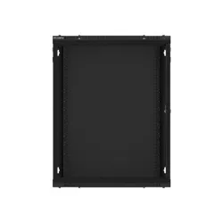 Lanberg 19" fali rack szekrény 15U/600X600 üvegajtó, lapraszerelt, fekete V2