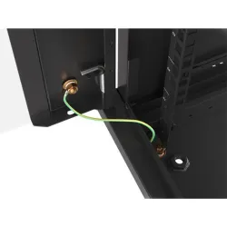 Lanberg 19" fali rack szekrény 15U/600X600 üvegajtó, lapraszerelt, fekete V2