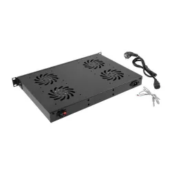 LANBERG AK-1503-B 19inch Fan Unit / Ventilation Panel With LCD 4 Fans + Thermostat 230V