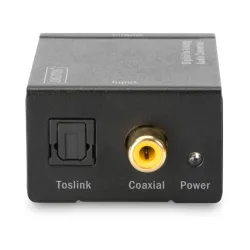 DIGITUS Digital to analog converter Coaxial/Toslink to BNC Cinch metal housing incl. 5V/1A power supply