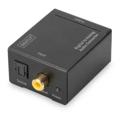 DIGITUS Digital to analog converter Coaxial/Toslink to BNC Cinch metal housing incl. 5V/1A power supply