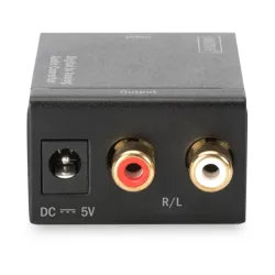 DIGITUS Digital to analog converter Coaxial/Toslink to BNC Cinch metal housing incl. 5V/1A power supply
