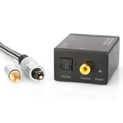 DIGITUS Digital to analog converter Coaxial/Toslink to BNC Cinch metal housing incl. 5V/1A power supply