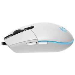Logitech Egér - G102 Lightsync (Vezetékes, Gaming, Optikai, USB, 8000 DPI, fehér)