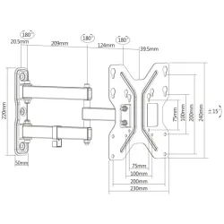Digitus DA-90357 Universal LED/LCD Monitor Wall Mount Black
